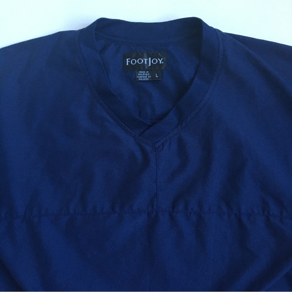 FootJoy Pullover V Neck Golf Windbreaker Jacket Navy Blue Large - Picture 4 of 14
